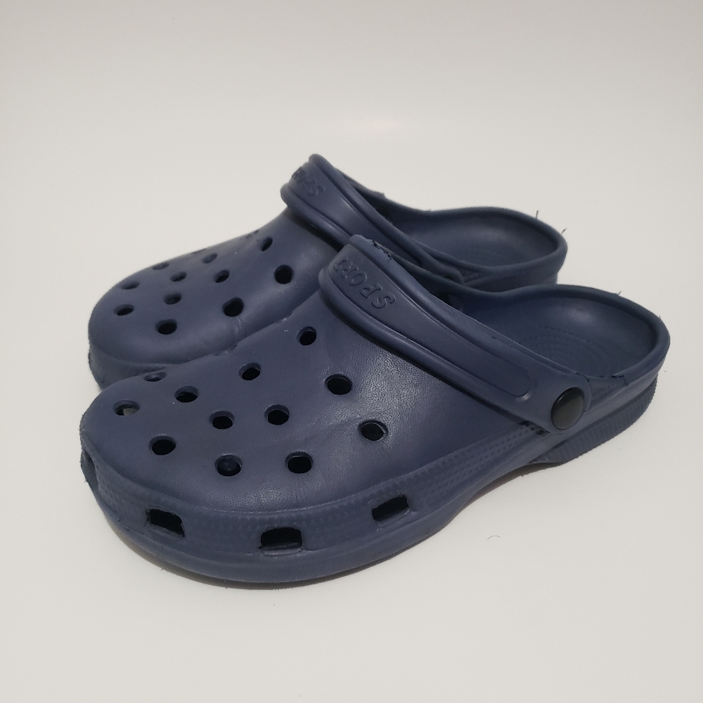 Sport  Navy Blue Classic Rubber Slip On Clogs Men's Size 9 Well Maintained.